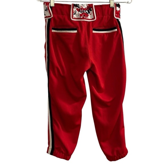 Boombah Youth Red Baseball Softball Pants Size 28 Elastic Waistband - Picture 6 of 7